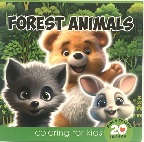 Keményfedeles kifestőkönyv 14,5x14,5cm 20kép Forest Animals 5891-23288