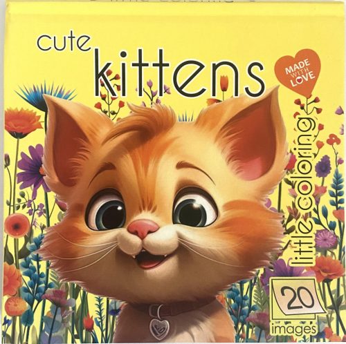 Keményedeles kifestőkönyv 14,5x14,5cm 20kép Kittens 5891-23284