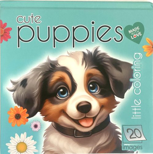 Keményfedeles kifestőkönyv 14,5x14,5cm 20kép Puppies 5891-23282