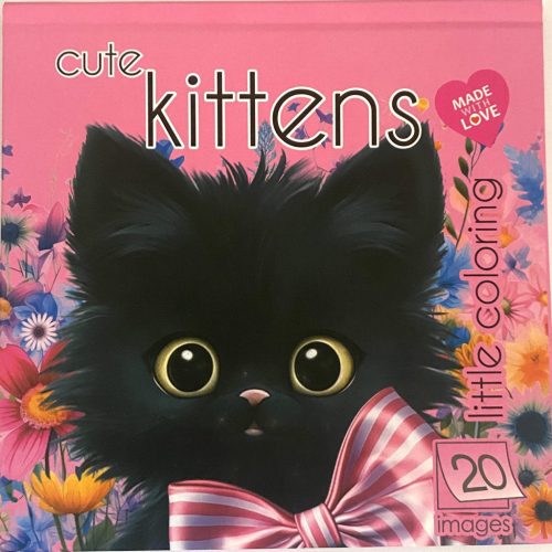Keményfedeles kifestkönyv 14,5x14,5cm 20kép Kittens 5891-23286