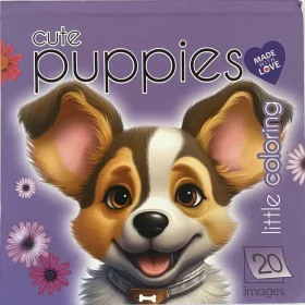   Keményfedeles kifestőkönyv 14,5x14,5cm 20kép Puppies 5891-23281