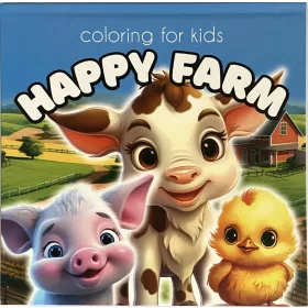   Keményfedeles kifestőkönyv 14,5x14,5cm 20kép Happy Farm 5891-23289