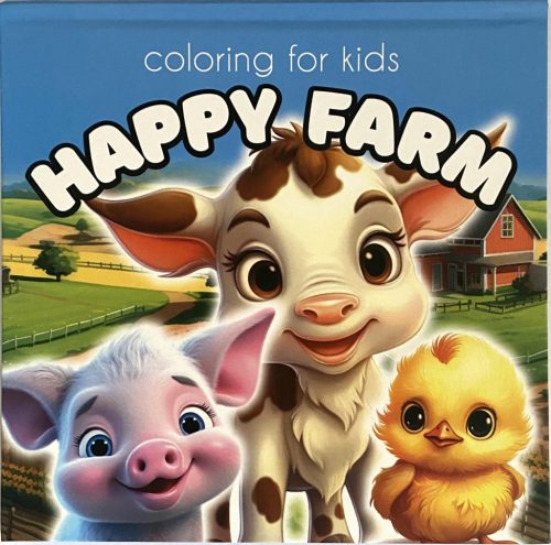 Keményfedeles kifestőkönyv 14,5x14,5cm 20kép Happy Farm 5891-23289