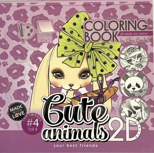 Kifestő kem.fed.205x205mm 170g 20lap Cute Animals 20415