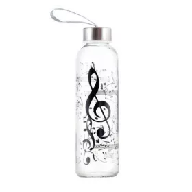 Kulacs hangjegyes 500ml üveg violinkulcs 02-502