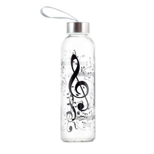 Kulacs hangjegyes 500ml üveg violinkulcs 02-502