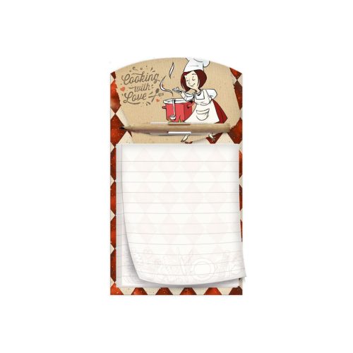 Jegyzet ARGUS(10x18cm)40lapos hűtőmágnes+ceruza Főzés 1132-0404