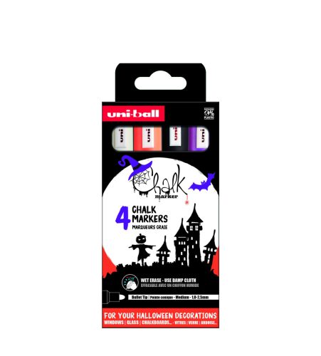 Folyékony kréta 4db-os Uni PWE-5M Halloween szett