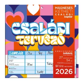   Hűtőmágneses naptár Lizzy 2heti 2026 Családi tervező 21963