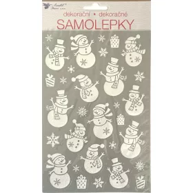   Matrica öntapadós Csillámos Hóember 14x25cm Andel P.10366