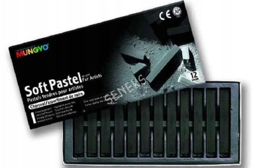 Porpasztell kréta 12db-os 10mm fekete Mungyo LT5406