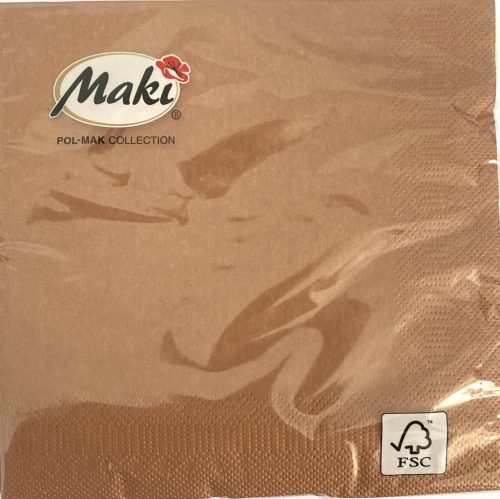 Szalvéta 33x33cm 3rétegű Maki Metál Réz SLOG053400 12db/karton
