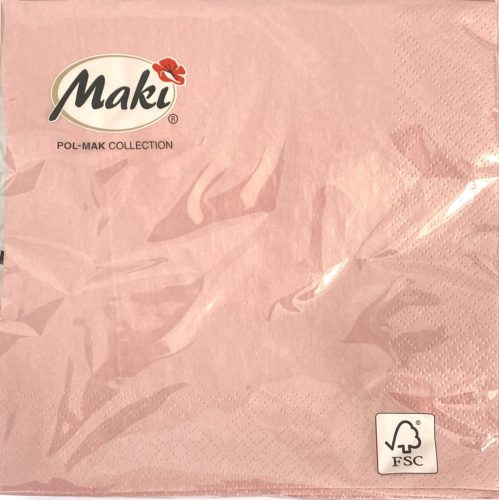 Szalvéta 33x33cm 3rétegű Maki Metál Rose Gold SLOG049701 12db/karton