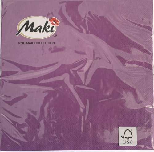 Szalvéta 33x33cm 3 rétegű MAKI Püspöklila SLC001100 12db/doboz
