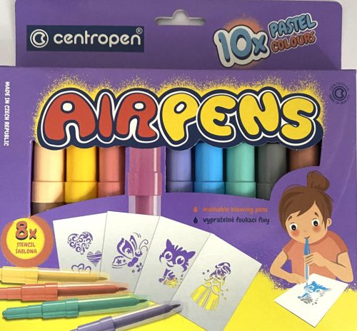 Fújósfilc 10db-os+4db sablon Centropen Airpens PASTEL C1500