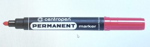 Permanent marker Centropen vastag kúpos 5mm Piros C8566