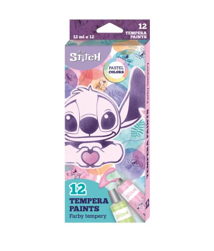 Tempera tubusos 12x12ml pasztell színek Disney STITCH Pastel 91965PTR