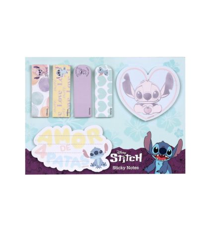 Öntapadós jegyzet+oldaljelölő asztali tartóval 48db Disney STITCH Pastel 76733PTR