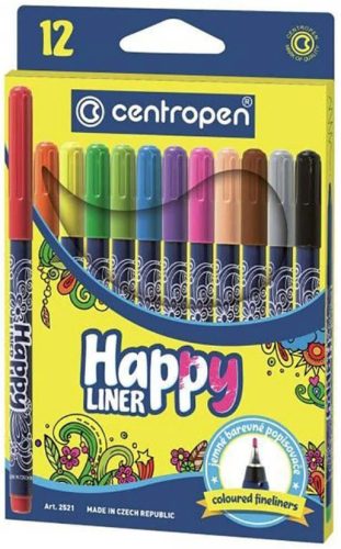 Tűfilc készlet 12db-os Centropen Happy Liner 0,3mm 2521/12