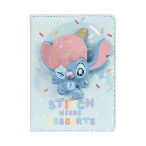 Emlékkönyv 3D B6 96lapos vonalas,kockás,sima Disney Pastel Stitch 75231PTR