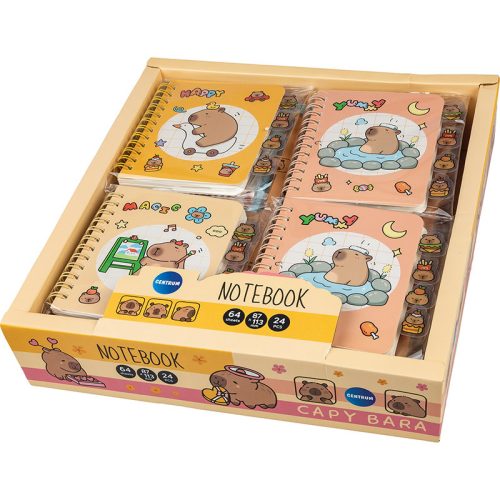 Spirál notesz 64 lapos Capybara 87x113mm 81273