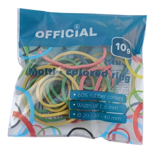 Gumigyűrű Official vegyes méret 10g assorted colours