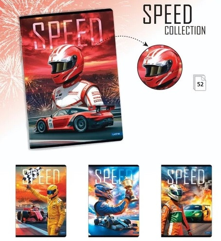 Füzet A/5 52 lapos kockás Lastva SPEED 84713 10db/cs.2025