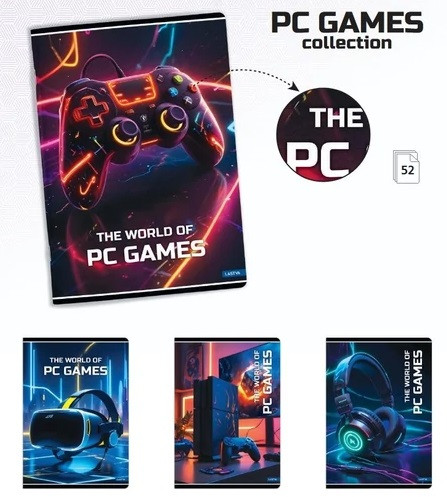 Füzet A/5 52 lapos kockás Lastva PC Games 84751 10db/cs.2025