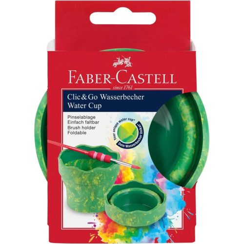 Ecsettál Clik&Go márvány zöld Faber Castell 181528