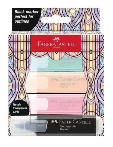 Szövegkiemelő Pastel 4db-os Faber Castell Textliner Glassy 254694