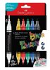 Akrilmarker kétvégű C/6db Faber Castell Black Edition 285507