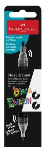 Akrilmarker kétvégű fekete Faber Castell Black Edition 285598