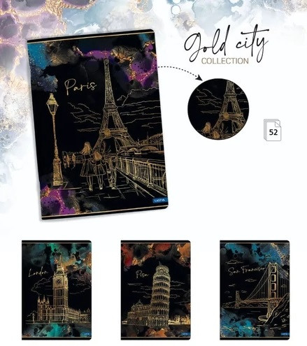 Füzet A/4 52lap 80g vonalas Lastva Gold City 84584 10db/cs. 2025