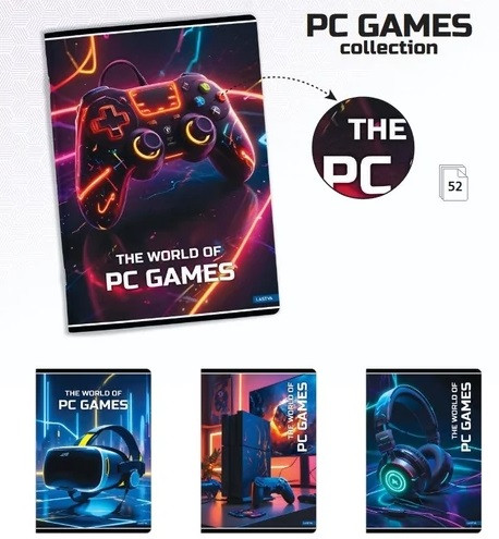Füzet A/4 52lap 80g kockás Lastva PC Games 84737 10db/cs.2025