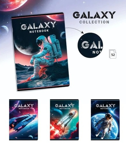 Füzet A/4 52lap 80g kockás Lastva Galaxy 82795 10db/cs.2025