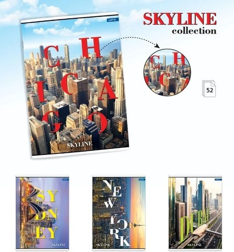 Füzet A/4 52lap 70g kockás Lastva Skyline 84775 10db/cs.2025