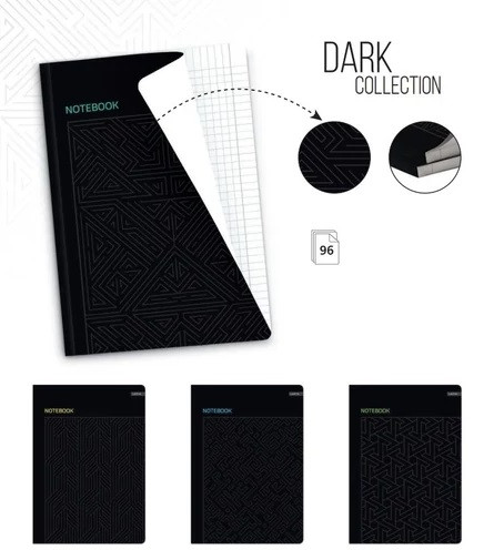Füzet A/4 96lap 70g kockás Lastva Dark 81941 5db/cs.2025
