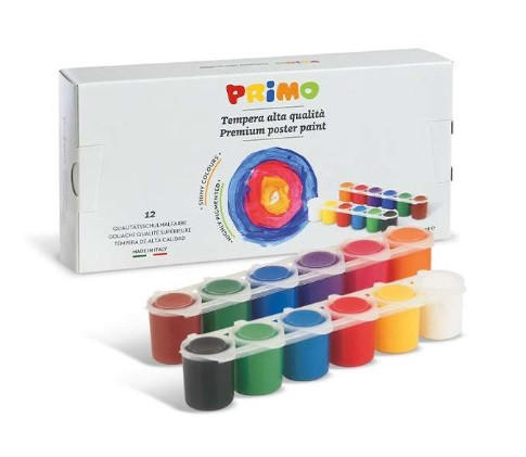 Tempera tégelyes 12x25ml PRIMO 252TB12 AKC!