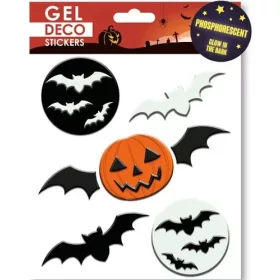   Ablakmatrica Halloween Gel sötétben világító denevér15x17cm 03114