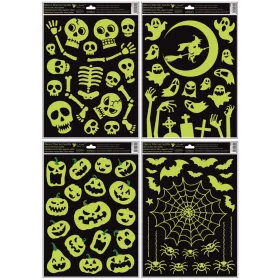   Ablakmatrica ragasztó nélküli Halloween sötétben világító 30x42cm 03545