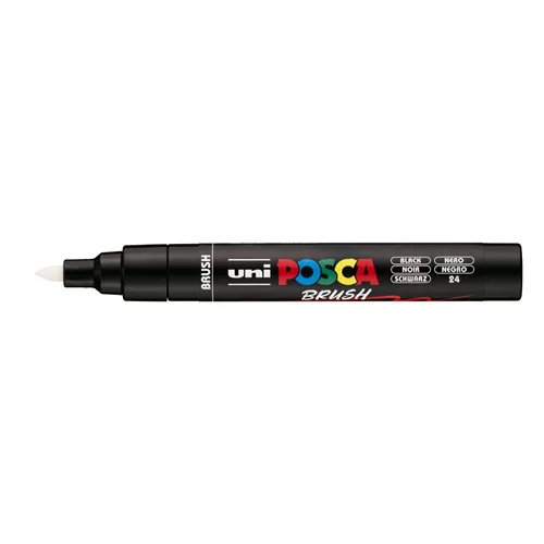 Uni POSCA PC-5-BR ecsetvégű marker 1-4mm Fekete(24)