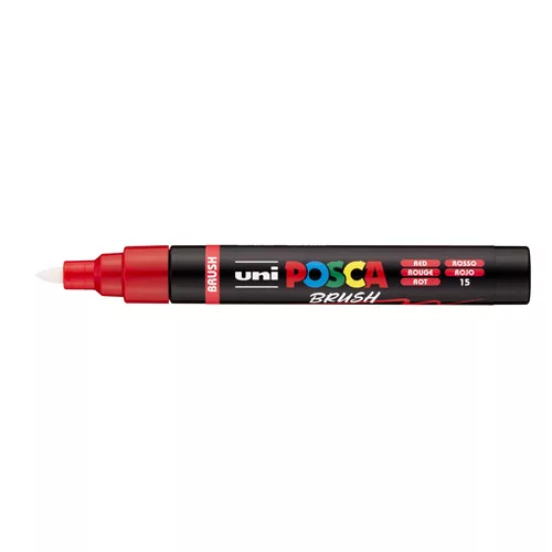 Uni POSCA PC-5-BR ecsetvégű marker 1-4mm Piros(15)