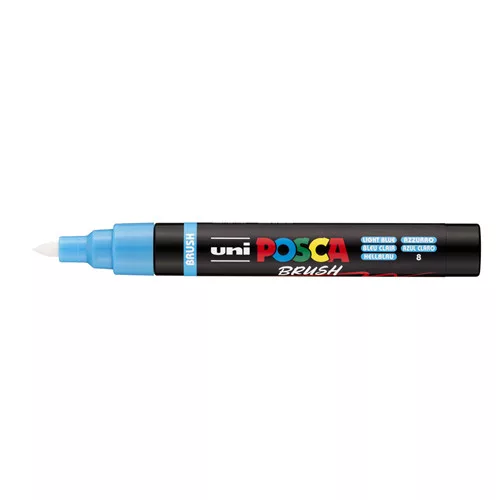Uni POSCA PC-5-BR ecsetvégű marker 1-4mm Világoskék(8)