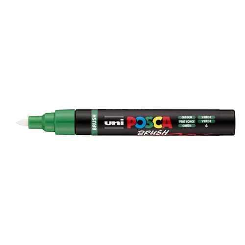 Uni POSCA PC-5-BR ecsetvégű marker 1-4mm Zöld(6)