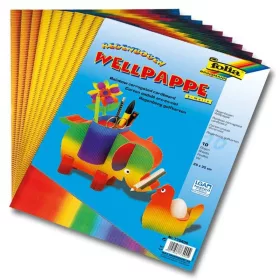   Kézműves hullámpapír szivárvány színű 35x50cm 10ív vegyesen Folia 770309