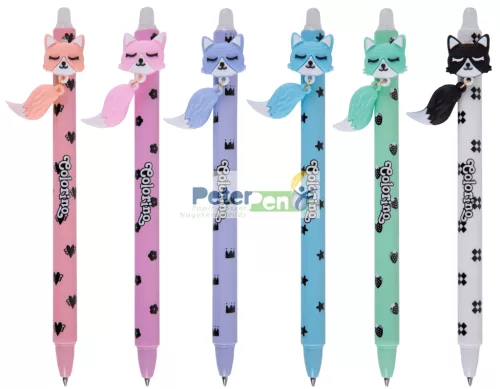 Nyomógombos radírozható toll Colorino FOXES 01706PTR 36db/disp.