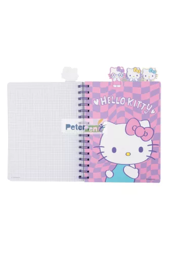 Spirál notesz 100 lapos kockás Hello Kitty Pink 15079PTR