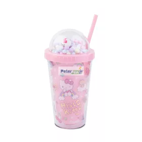   Pohár szívószálas 450ml rózsaszín Hello Kitty Pink 10975PTR