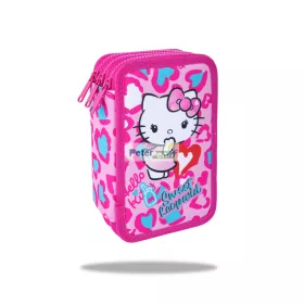   Töltött tolltartó háromemeletes Jumper3 Hello Kitty Pink F067035