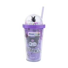 Pohár szívószállal 3D figurával Kuromi 14058PTR